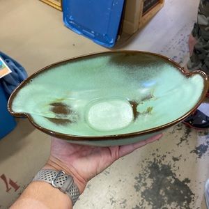 Frankoma Oblong bowl prairie green Sapulpa clay. No chips or cracks. Good cond.